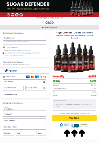 Sugar Defender -Checkout